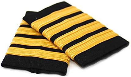 Aero Phoenix Professional Pilot Uniform Epaulets - Four Bars - Captain - Gold Nylon on Black