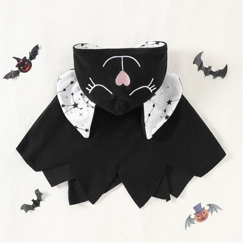 Kids Bat Blanket with Hood Boys Girls Cute Halloween Devil Bat Cloak Oversized Soft Halloween Throw Warp with Ears3