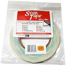 Scor-Tape 3/8" Double-Sided Adhesive Tape, 27 Yards, Acid-Free, Ultra-Thin, Perfect for Card Making, Scrapbooking & Paper Crafts, Single Roll