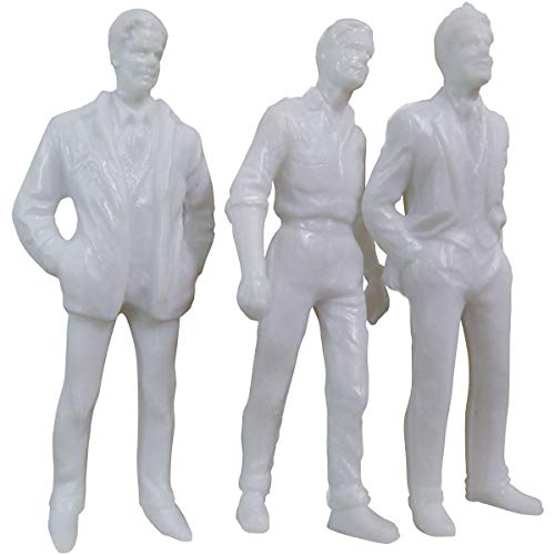 Wee Scapes Architectural Model White Styrene Figurines human males 1.5 inch, pack of 5