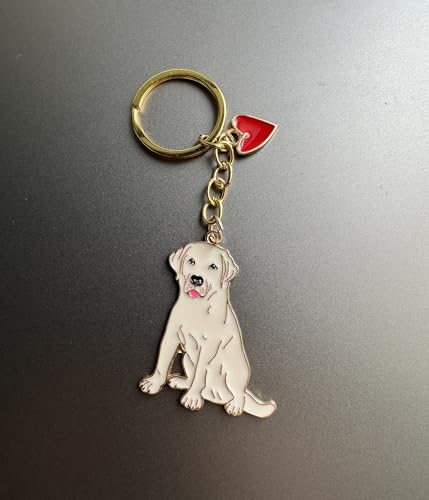 BT Bear Hunde-Schlüsselanhänger, niedlicher Metall-Schlüsselanhänger, Taschenanhänger, Gelber Labrador