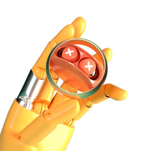 SONGX True Wireless Earbuds, Noise Cancelling Bluetooth Headphones Waterproof with Star Loop Design, Halo Light, in-Ear Detection and Touch Control for iPhones and Android Orange SX06