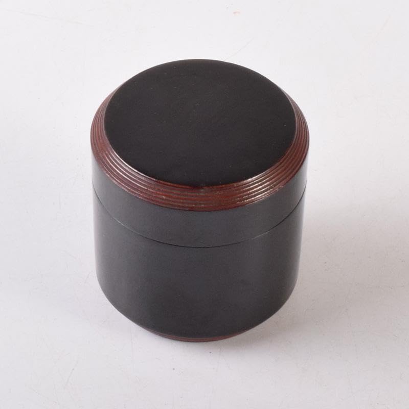 茶道具　山本春正作　黒漆　中棗　共箱　V　7220 茶道具 山本春正作 黒漆 中棗 共箱 V 7220