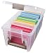 ArtBin 6925AB Semi Satchel Box - Clear, Plastic Art and Craft Supplies Box with Gold Dividers, Handle and Latch