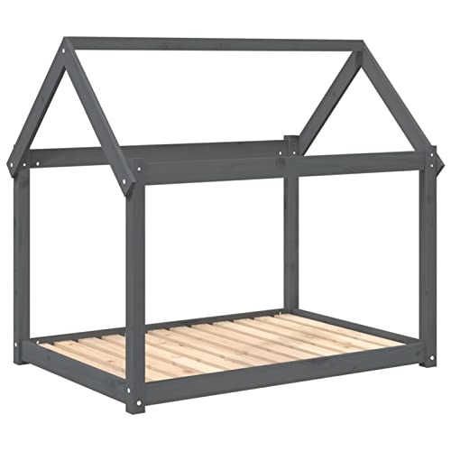 GuyAna Hundebett aus massivem Kiefernholz, Grau, 111 x 80 x 100 cm, Hundesofa aus Holz-2