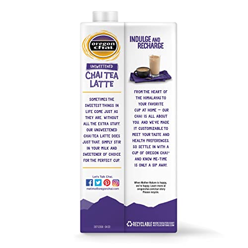 Oregon Chai Unsweetened Chai Tea Latte Concentrate, 32 Fl Oz (Pack Of 6) #TOP3