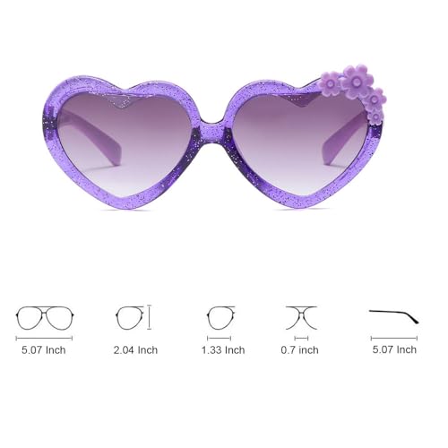 OZPYKAE Girl Heart Flower Sunglasses,Heart Shaped Cute Glasses UV 400 Protection Outdoor Girl Boy Gifts Eyewear Sunglasses2