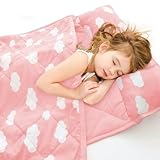 Toddler Nap Mat with Pillow and Blanket, Cot Nap Mats for Standard Daycare Preschool, Roll up Lightweight Portable Sleeping Bag for Kids, Super Soft Cozy, Pink Cloud, 52' x 23'