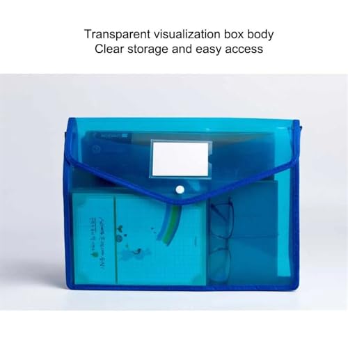 Sac de rangement documents B5 bleu et enveloppe plastique à pression