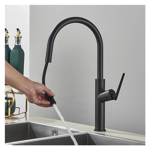 Robinet de cuisine noir moderne mitigeur douchette extractible - 4