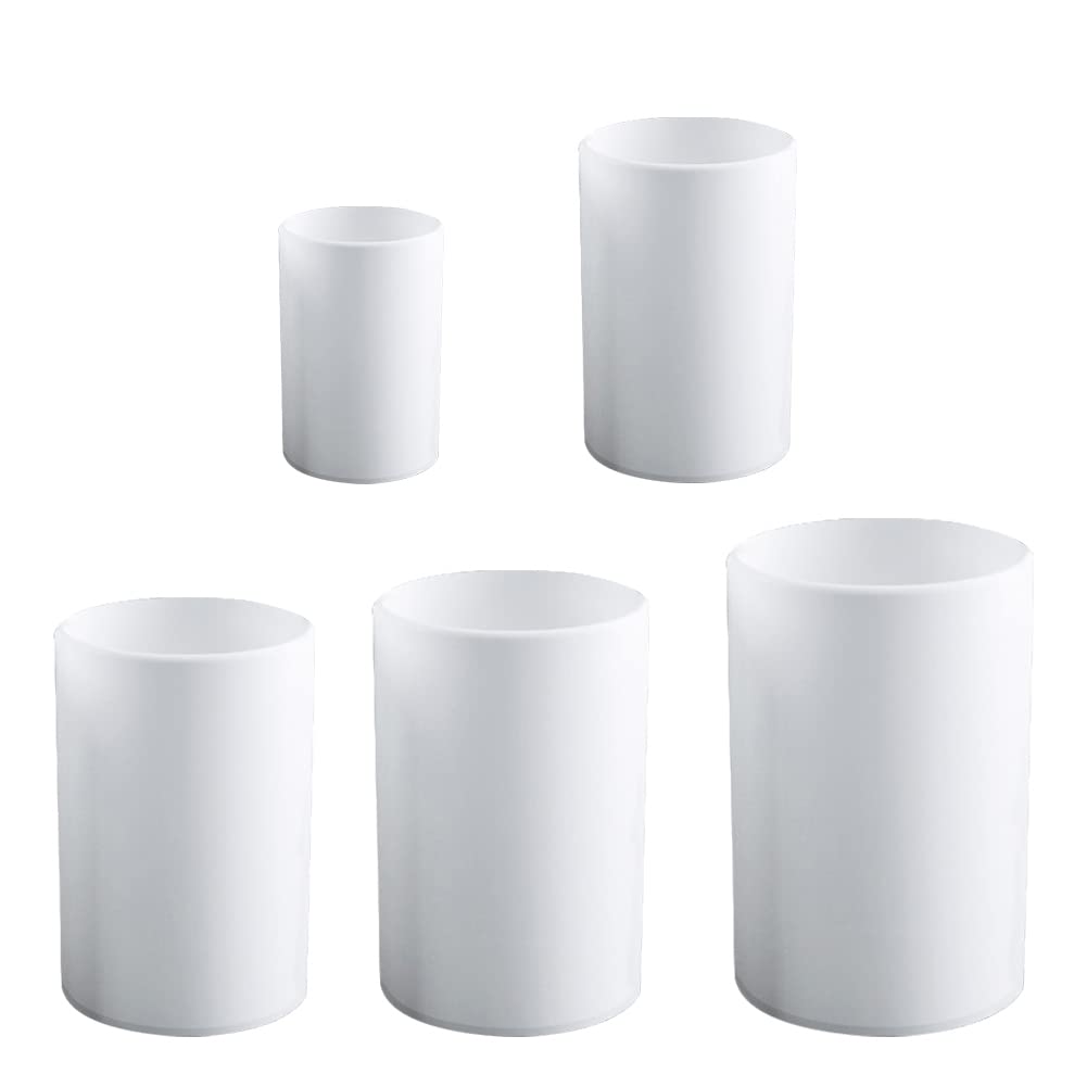 Surakey 5Pcs Cylinder Candle Molds for Candle Making, 20mm+30mm+40mm+50mm+60mm Silicone Candle Mold Pillar Epoxy Resin Casting Molds for DIY Crafts, Wax Candle Making, Soaps, Home Decoration