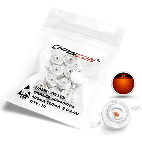 Image of CHANZON 10 pcs High Power Led Chip on Board 3W Orange