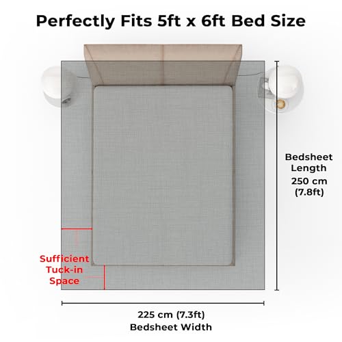 Image of Bedsheets for Double Bed with 2 Pillow Covers,152TC, 100% Cotton Solid Double Bedsheet with Pillow Cover,225 X 250 Cm,Olive Green, Dotted Pattern,Home Decor,Ideal for Festive Gifting