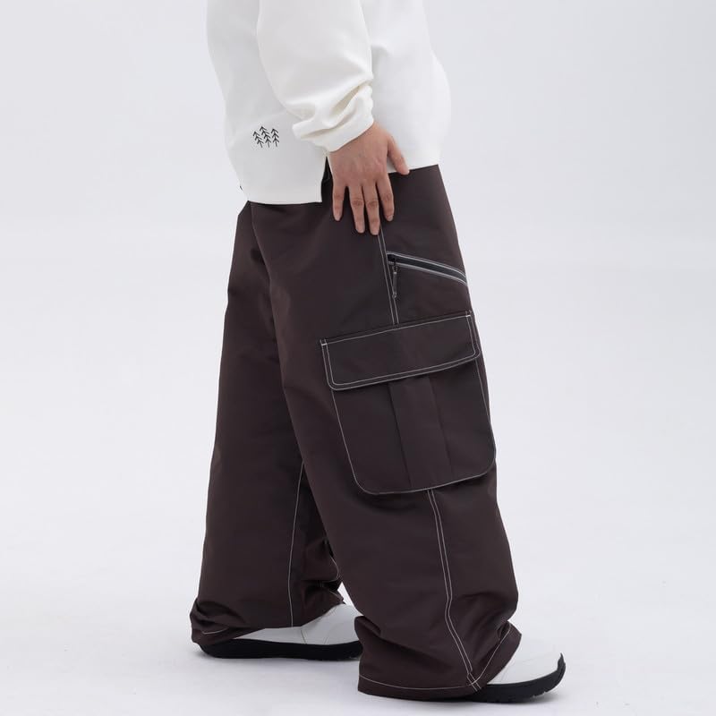 Womens Mens Baggy Waterproof Streetwear Jeans Snowboard Ski Loose Fit Snow Pants - Image 6