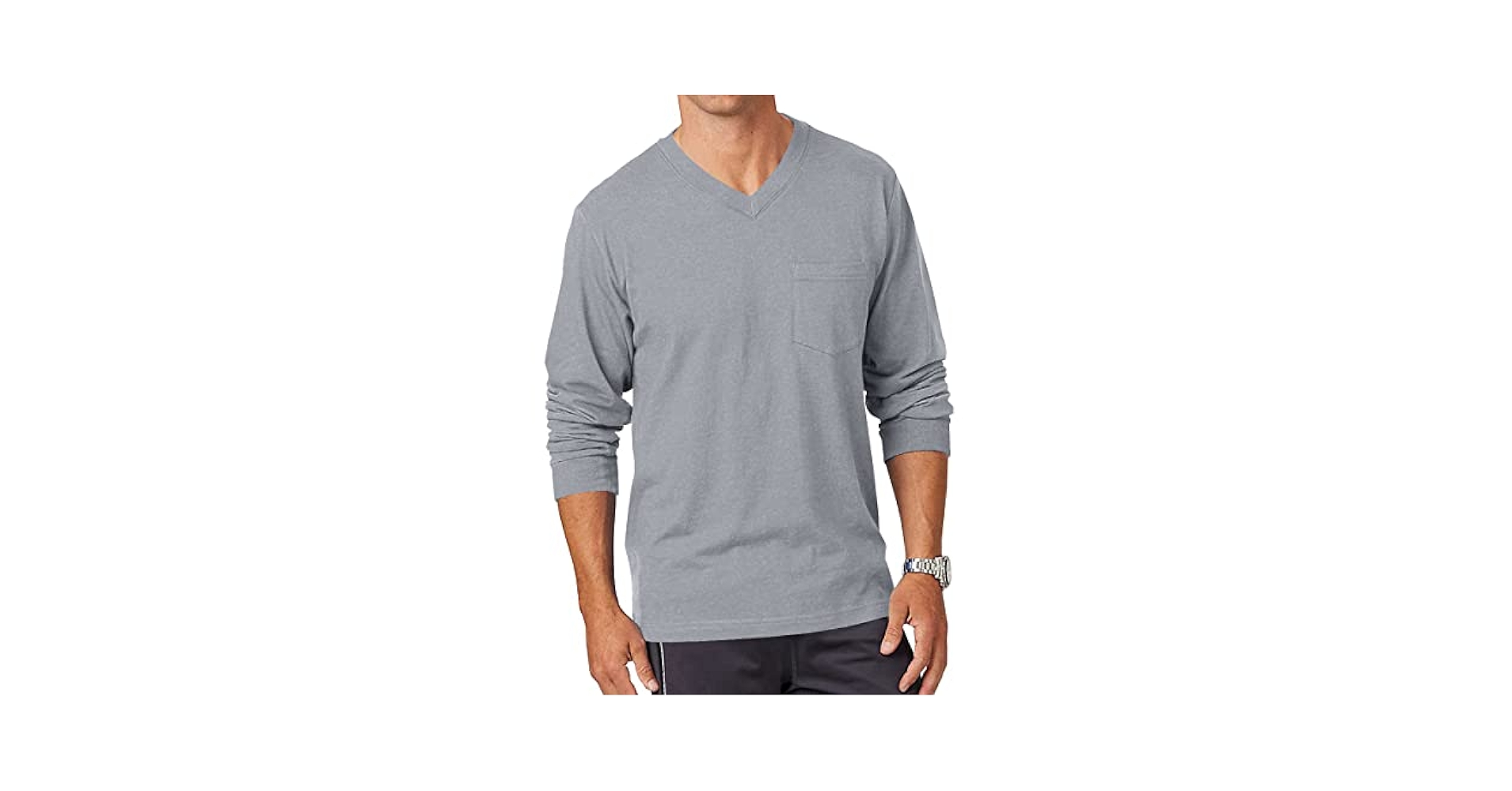 さらに100円引き◆WAI KEI◆Sports V neck long sleeve tshirts Wihion Men's Long Sleeve V-Neck Tee Shirt Tops with Pocket