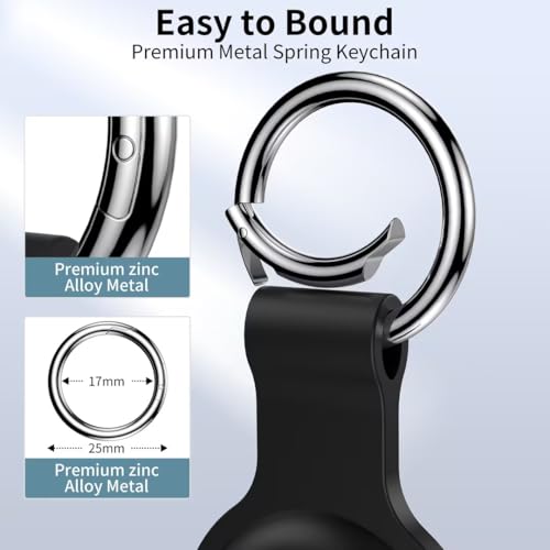 Compatible with AirTag Holder Case Keychain 4 Pack,Silicone for Air Tags Key Chain Ring Case Cover for Air Tag Holder GPS Tracker Item Air Tags Finders Accessories Air Tagholder for Kids,Bags,Luggages