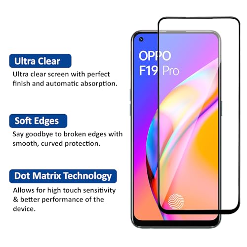Image of AIBEX Tempered Glass for Oppo F19 / Oppo F19 Pro /Oppo F19 Pro Plus /Oppo F17 Pro| 9H Hardness | Anti-Glare & Anti-Fingerprint | Water Resistant | Edge-to-Edge Full Screen Protector | Bubble-Free