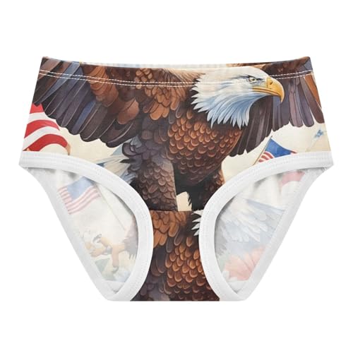 Cotton Toddler Underwear Floral Watercolor Bald Eagle Floral Panties Little Girl Bright Briefs Kids Undies 2t