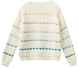 75 % acrylique, 25 % laine United Colors of Benetton Pull Filles et Filles, Blanc, 120 cm