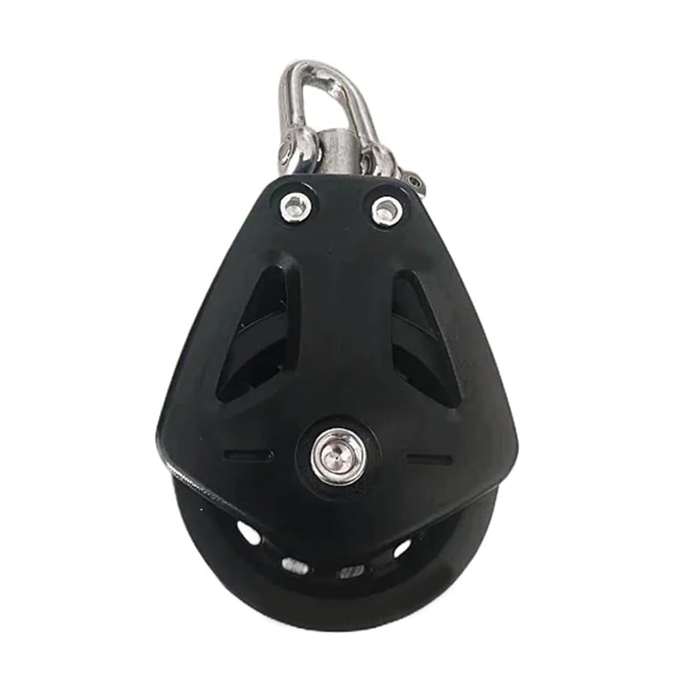 PRATYAHARA Bloque de poleas de alta resistencia con cabezal universal y rodillo único, grillete giratorio, bloque de rodamiento deslizante para veleros, corredores de cuerda, accesorios
