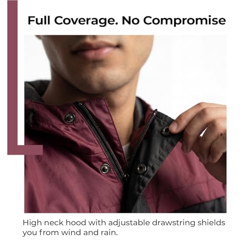 Image of Lifelong Men's Raincoat Set | Waterproof Polyester Double-Coated Reversible Rain Suit | Hooded Jacket with Inner Mobile Pocket & Pants | Standard Length for Hiking, Camping XXL