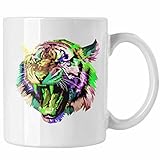 Lustige Tasse mit Grafik von einem Tigern als Geschenk für Tiger-Liebhaber zum Geburtstag oder Weihnachten