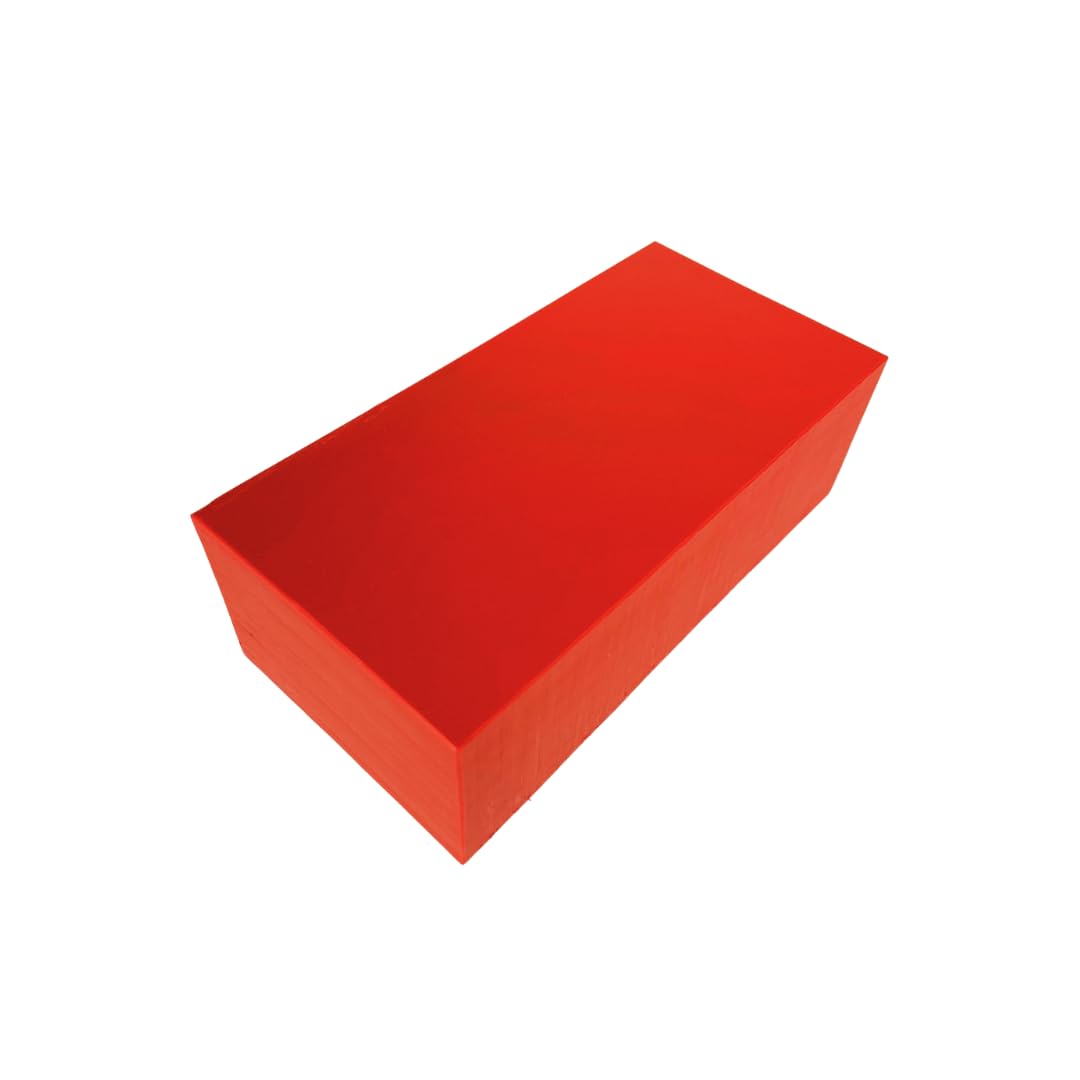 EcoCut : Bloc plastique ABS rouge, 5,1 x 7,6 x 15,2 cm, pour usinage, bricolage, prototypes, ingénierie