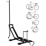 INSTALLATION FLEXIBLE POUR TOUT ESPACE : Ce support de vélo peut être positionné verticalement ou horizontalement, idéal pour organiser votre maison, garage ou lieu de travail selon vos besoins COMPATIBILITÉ UNIVERSELLE : Le support de vélo convient ...