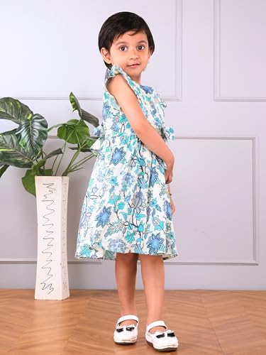 Image of Girls Pure Cotton Soft Frock with Astar, Printed Multicolor for Girl Child