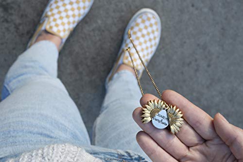 Mylittlesunflower - You Are My Sunshine Necklace - Sunflower Necklace Locket With Engraved Hidden Message Pendant For Women, Mother, Daughter #TOP7
