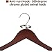 JS HANGER Wooden Coat Hangers, 20 Pack High Grade 17.5 Inch Wood Suit Hangers with Non Slip Pant Bar - Extra Smooth and Splinter Free Walnut Finish
