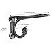 Cast Iron Shelf Brackets 4 Inch, 4 Pack Black Rustic Shelf Brackets with Hooks，Heavy Duty Floating Brackets Wall Mounted, Decorative Brackets for Wood Shelves