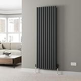 DuraTherm® 1800 x 600mm Anthracite Vertical Designer Radiator Double Column Oval Tube Modern Central Heating Panel Bathroom Radiators