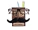 storeindya Pen Pencil Stand Holder - Spectacle Eyeglass Holder Stand Multi Organizer Calendar Wooden Display Stand Mustache Handcrafted Design