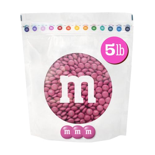 M&amp;M'S Dark Pink Milk Chocolate Candy, 5 lb Bulk Resealable Bag