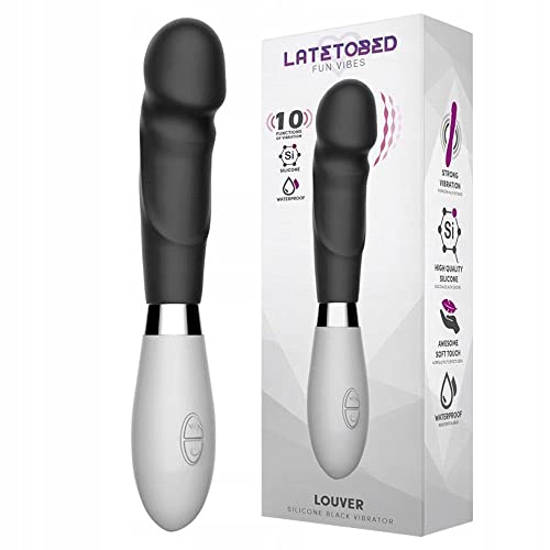 Vibromasseur Louvre silicone noir : masseur intime étanche et texturé pour adulte