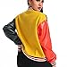 Eocicvvi Varsity Jacket Unisex Y2K Embroidered Letterman Bomber Jacket Casual Baseball Jackets(Yellow,L)