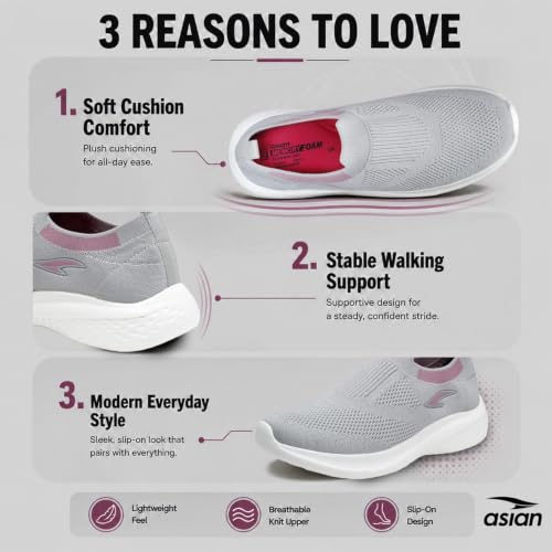 Image of ASIAN Breeze-02 Women Walking Shoes | Lightweight, EVA Sole Grip with Soft Memory Foam Comfort for Daily Walking