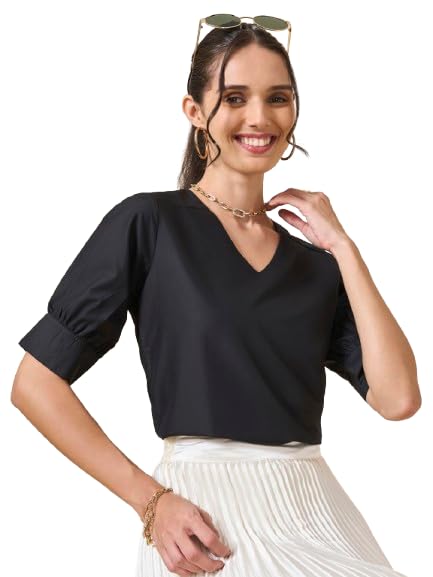 style quotient Women Solid Maroon Polycotton Formal Top-picture-19