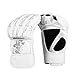 Flexzion Guantoni MMA Boxe Pugilato Boxing - Guanti golves in Pelle PU Arti Marziali Muay Thai Combattimento Allenamento UFC Sparring, Cinturino Accessorio in Velcro, Paio per Uomini Adulti (Bianco)