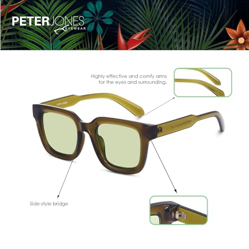 Image of Peter Jones Unisex Large Square UV /UB Protected Sunglasses (3803)