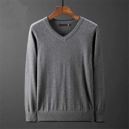 Mens V Neck Knitted Pullover Long Sleeve Slim Fit Casual Business Cotton Blend Sweater Daily Wear4