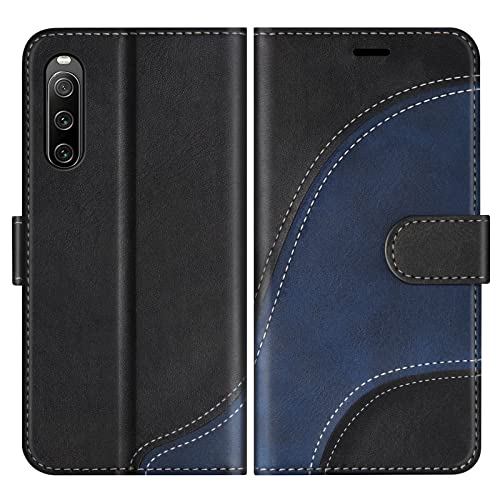 BoxTii Coque pour Sony Xperia 10 IV, Portefeuille Etui en Cuir PU, Magnétique Protection Housse Coque pour Sony Xperia 10 IV, Noir