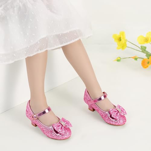 Image of PANDNAINJIA Girls Dress Shoes Toddler Heels Mary Jane Pumps