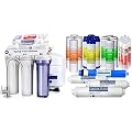 iSpring RCC7AK Under Sink Reverse Osmosis Drinking Water Filter System, White & F28K75 3-Year Replacement Supply Set for 6-Stage Reverse Osmosis RO Water Filtration Systems, 28 Piece, White