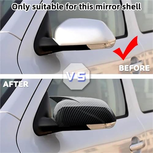 Coque de rétroviseur Skoda Octavia MK2 A5 2004-2008 noir brillant