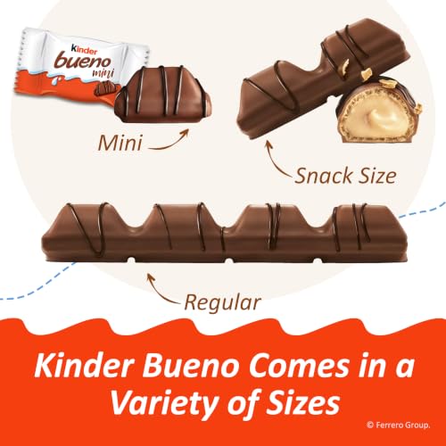 Kinder Bueno milk chocolate bars, crispy wafer hazelnut cream snacks, 30 ct | Sweet treat snacks for adults, milk chocolate candy bars with crispy wafer and hazelnut cream, snack packs for sharing - image 8