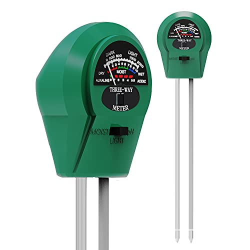 DHDZVOV Water Tester for Plants Soil Moisture Meter,3-in-1 Soil pH Moisture Light Intensity Meter Soil Sensor Kits,Soil pH Meter for Garden,Farm,Lawn,Indoor & Outdoor Plants Growth (Soil Meter Kit)