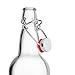 Chef's Star 6 Pack Glass Bottles Airtight Caps and Leak Proof Lids with Flip Top Stoppers for Fermentation, Limoncello, Kombucha, Brewing Beer (Clear)