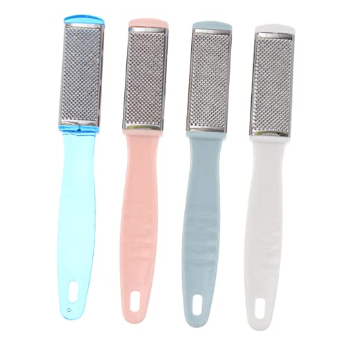 NIYANGLE 4Piezas Rascador De Pies Doble Inoxidable Para Eliminar Durezas y Suavizar Herramientas De Ergonómicas Colores Aleatorios
